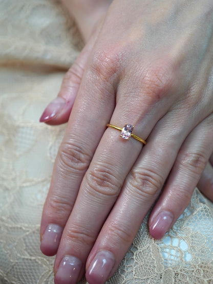 オーバル モルガナイト リング｜4月誕生石