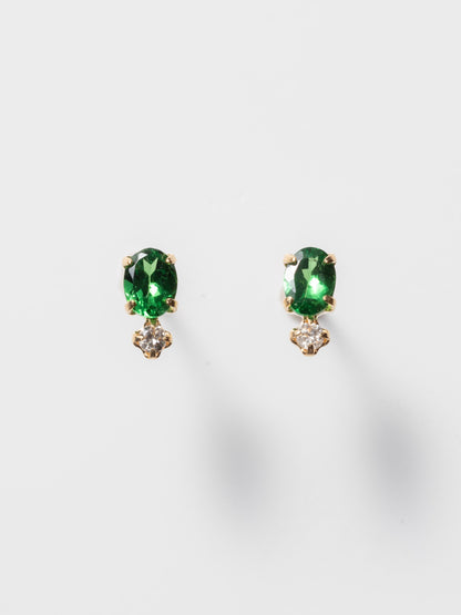 グリーンガーネット ダイヤ ピアス｜山羊座の星座石・1月誕生石